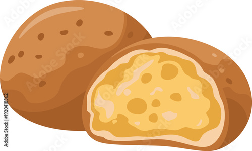 Melty Cheese Balls on Plate Isolated on Transparent Background Savory Snack Food Concept