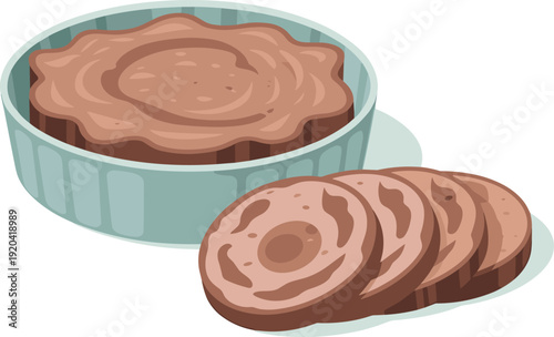 Chocolate Cake Slices and Whole Cake Isolated on Transparent Background Sweet Dessert Concept