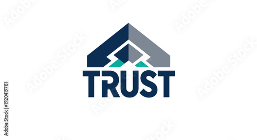 Trust Logo Design with Roof Symbol.