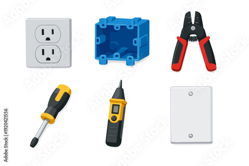 Electrical installation tools and components for home wiring projects