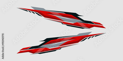 Side body graphic sticker design for car vectors. design stripes sports for car wrap. racing decals for tuning.