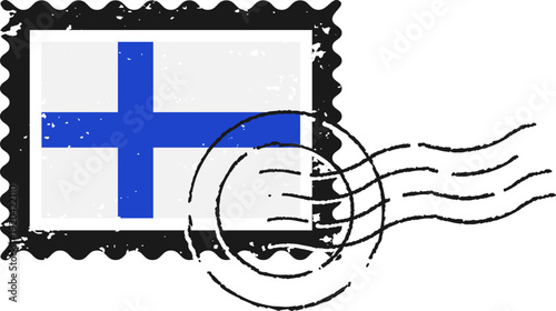 Finland Grunge Postage Stamp