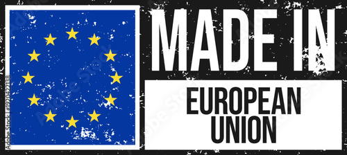 European Union Flag Grunge Stamp