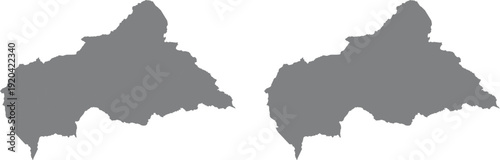 Central African Republic Map Vector Silhouette - Isolated Country Outline Illustration