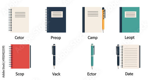 Notebooks and Pens Collection: School and Office Supplies