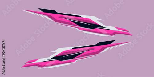 Side body graphic sticker design for car vectors. design stripes sports for car wrap. racing decals for tuning.