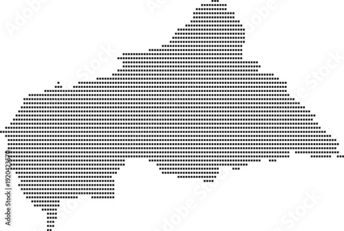 Central African Republic Square Dot Map Vector  Modern Pixelated Geographic Outline