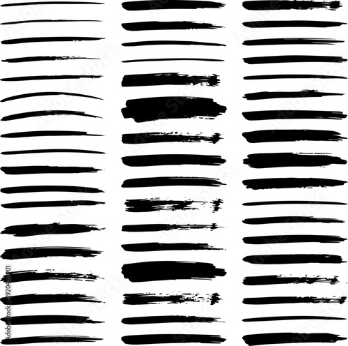 Wallpaper Mural 52 Premium Hand Painted Black Ink Underline Brush Strokes Vector Set with Dry Brush Texture and Rough Edges Torontodigital.ca