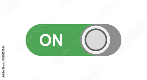 On Toggle Switch: Green Button, Modern Design