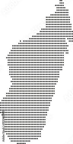 Madagascar Map Silhouette Created with Black Square Dots Vector Illustration