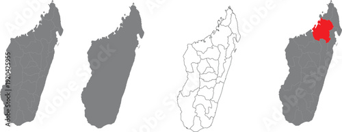 Gray Map of Spain with Provinces and Administrative Regions Vector
