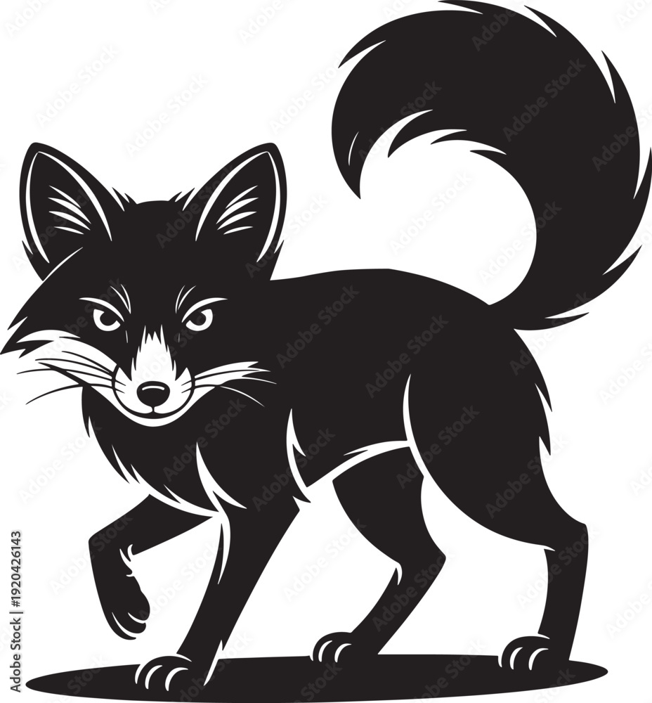 Obraz premium black fox silhouette