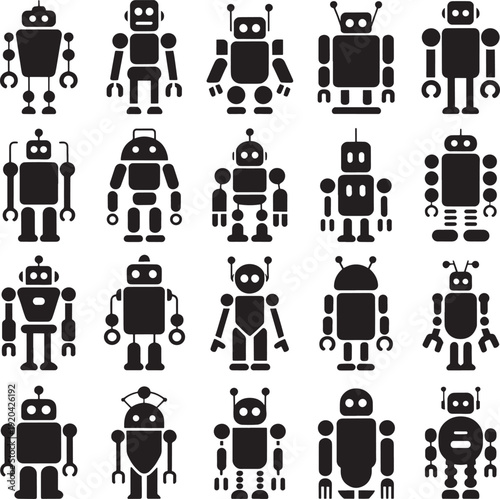 Collection of various robot icons