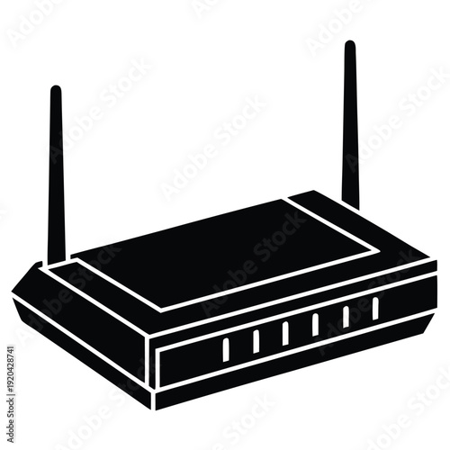 Set of four wireless router icons in different artistic styles including hand-drawn sketch, simple line art, solid glyph, and flat color for representing internet connectivity
