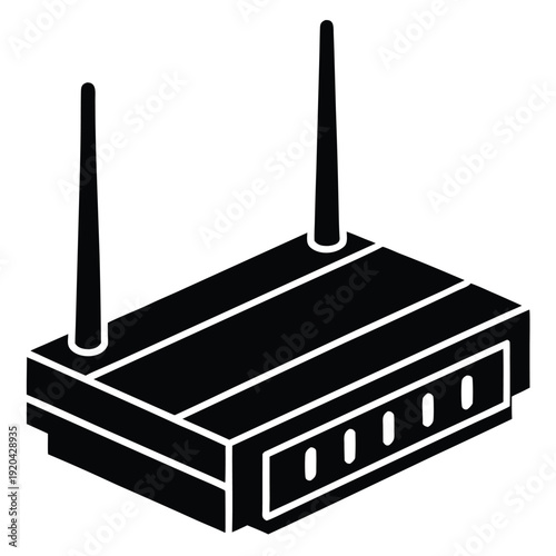 Set of four wireless router icons in different artistic styles including hand-drawn sketch, simple line art, solid glyph, and flat color for representing internet connectivity
