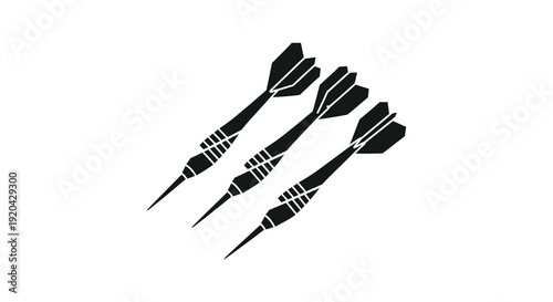 A striking black and white depiction of four darts sharply angled presented as a bold silhouette high quality professional detailed modern