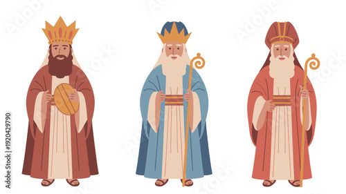 Three wise men magi kings nativity christmas illustration