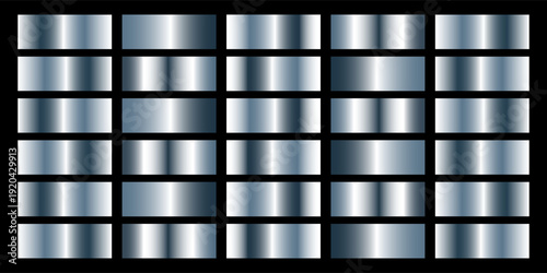 Set of steel texture background. Steel background texture. Steel metal background templates. Metal gradient collection. Vector illustration