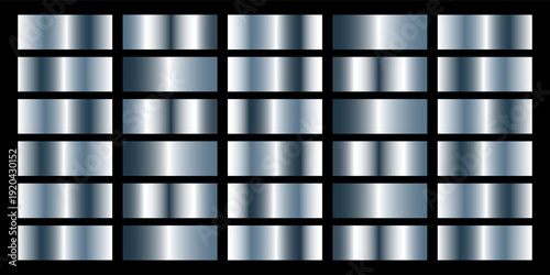 Set of steel texture background. Steel background texture. Steel metal background templates. Metal gradient collection. Vector illustration