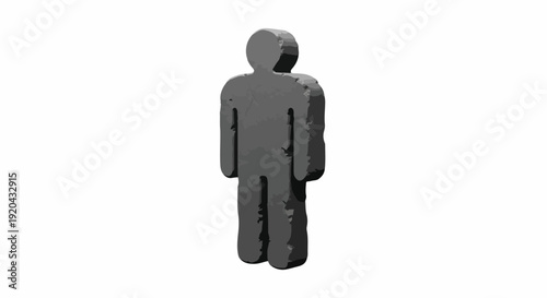 Simple gray silhouette of a standing person on a white background, representing a generic individual or human figure in a minimalist style.