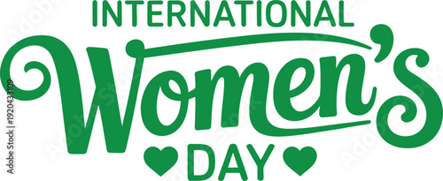International Womens Day Green Text Logo