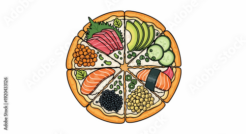 Creative Sushi Pizza Fusion A Unique Combination of Japanese and Italian Cuisine.