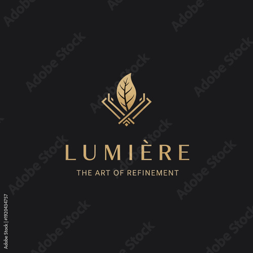 Lumiere Logo with Leaf and Text.