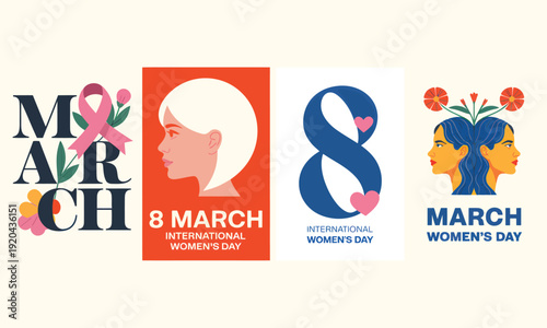 International Womens Day Logo on Colorful Background