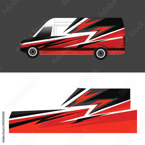 car body wrap decal design vector. simple and modern car decal
