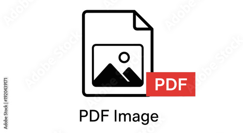 PDF Image Icon: Document File Format Symbol