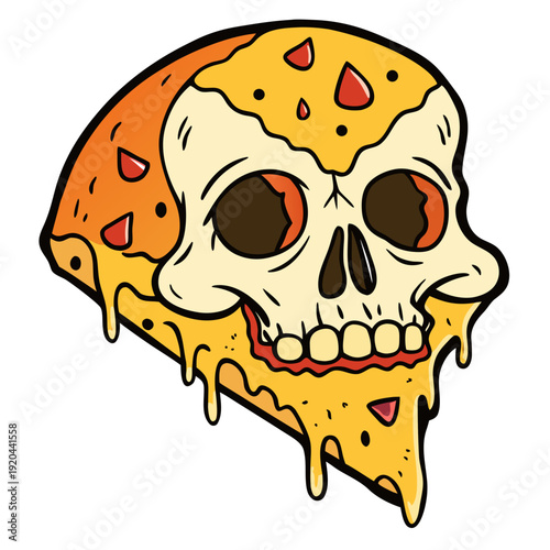 Skull of pizza slices 