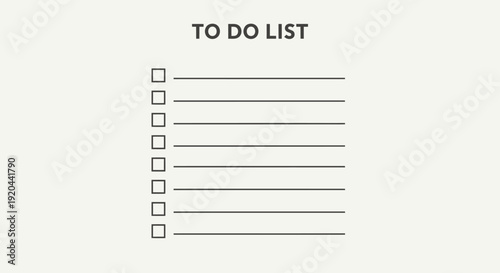 Obraz na plátne To Do List template with blank lines and checkboxes, minimalist design on an isolated white background, for productivity and organization