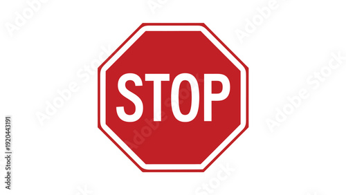 red stop traffic sign with white text inside octagon shape isolated road safety symbol for transportation warning and traffic control signage