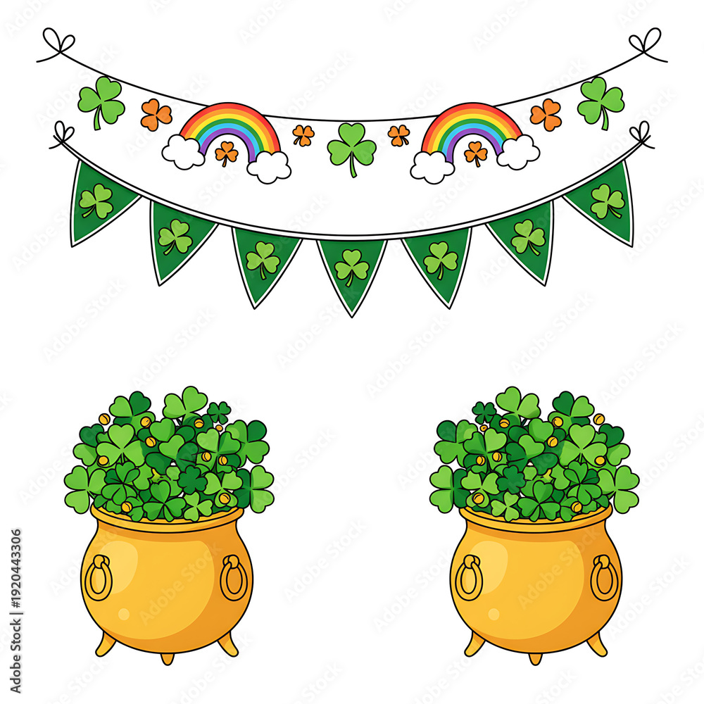 © Jim - Green shamrock hearts vector collection for Saint Patricks Day card design, festival poster, school craft template, seasonal marketing artwork., Whimsical Children's Fantasy & Celebration © Jim - Green shamrock hearts vector collection for Saint Patricks Day card design, festival poster, school craft template, seasonal marketing artwork., Whimsical Children's Fantasy & Celebration