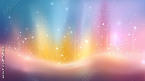 Soft gradients blend in a colorful and dreamy abstract composition, sparking lights in mid-air