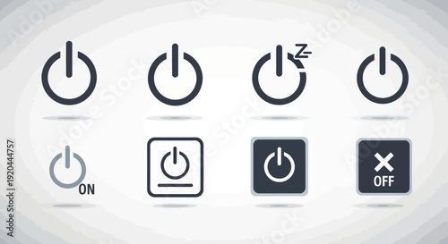 Power Button Icons Set for UI Design
