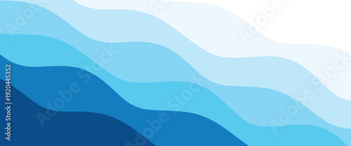 Seamless sea waves layered vector background. Blue ocean waves. Water wave pattern design. vector background. illustration