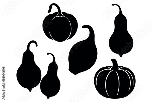 Vector illustration set featuring a fresh variety of healthy vegetables and fruits including pumpkins, tomatoes, carrots, and onions designed as flat icons for vegetarian food concepts