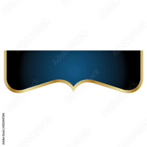 Blue and gold abstract shape on white background blue shape isolated on a transparent background