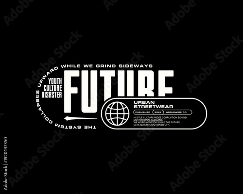 Modern Urban streetwear ypography graphic tee design templates