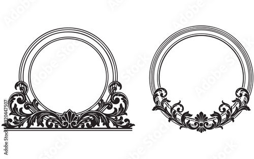 Elegant hand mirror vector icons, decorative beauty and makeup salon logo elements.