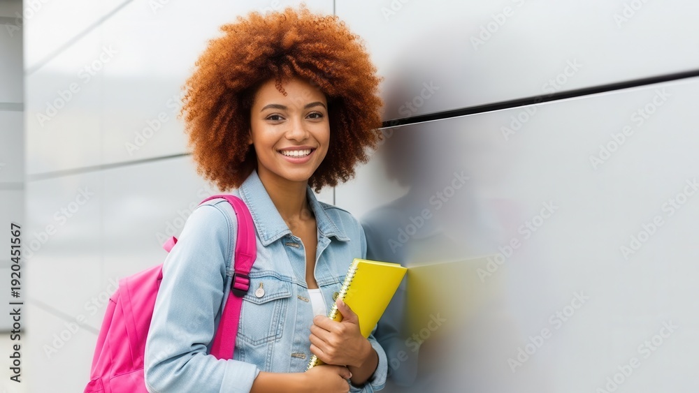 Naklejka premium portrait of a young woman holding a folder