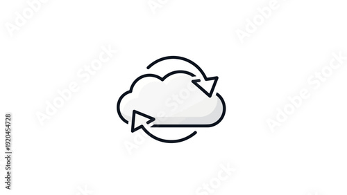 Cloud with circular arrows icon.