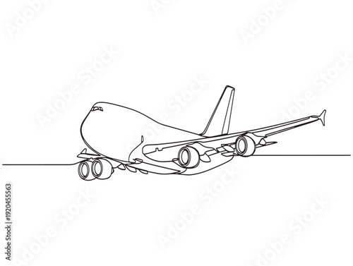 Airplane on a runway ready for takeoff or landing