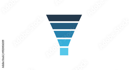 Funnel chart with blue gradient layers on white background.