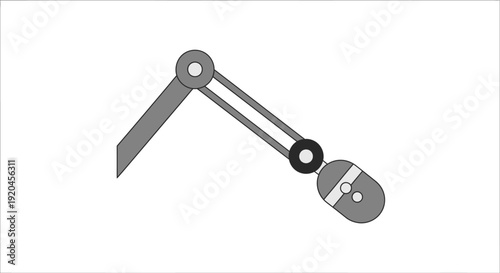 Simple mechanical linkage system with connected parts.