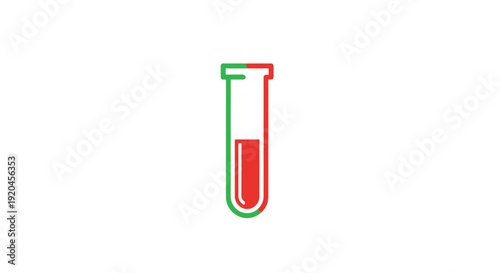 Simple illustration of a test tube with red liquid inside.