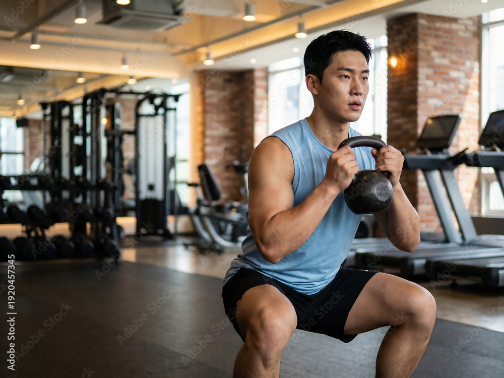 Fototapeta premium 남자 피트니스 운동 헬스 포트레이트 Male Fitness Exercise Health Portrait
