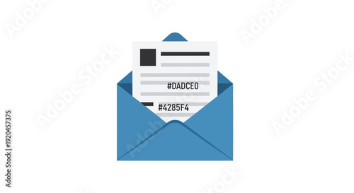 Blue envelope with letter and address label inside.