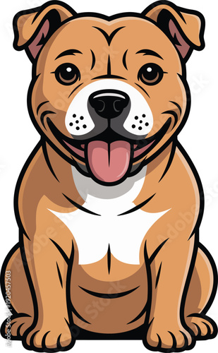 Cute cartoon a illustrator vector Staffordshire Bull Terrier